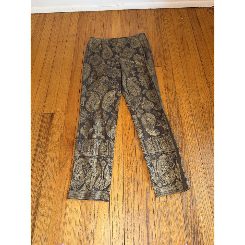 Lafayette 148 New York Womens Metallic Linen Pants 0